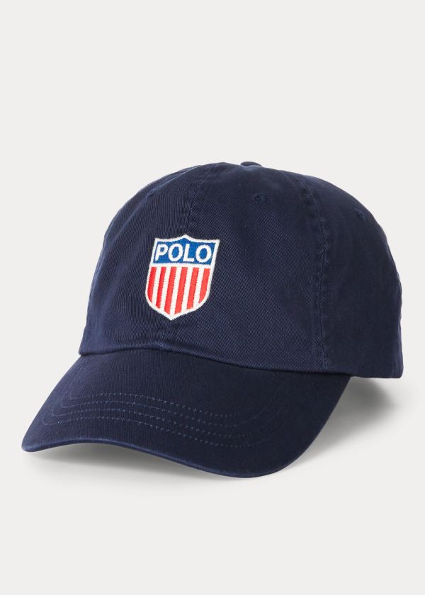 Gorra Polo Ralph Lauren Hombre Azul Marino / Multicolor - Polo Shield Cotton Twill - OCWKQ7386